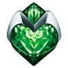 The Aura Mugler heart-shaped emerald perfume bottle